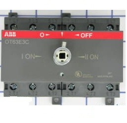 Реверсивный рубильник OT63F3C до 63А 3-полюсный для установки на DIN-рейку или монтажную плату (без ручки)