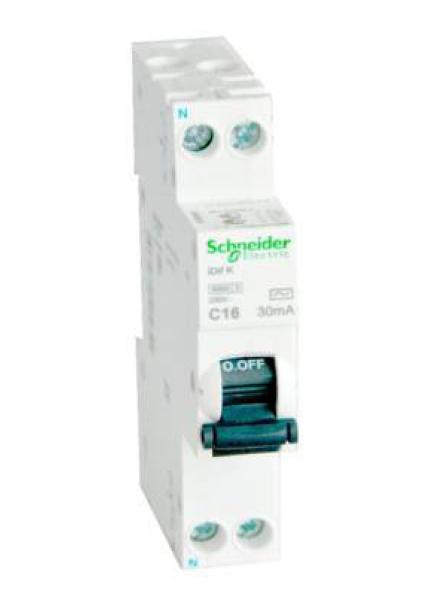 Дифференциальный автомат электронный Шнайдер Электрик iDif K 6КА 10A C 30МA AC A9D63610
